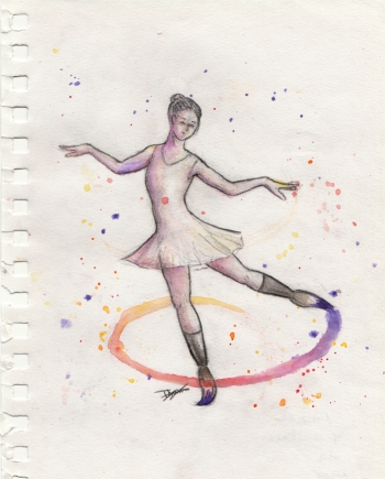 Dances with Colour - aquarel en potlood (2016)