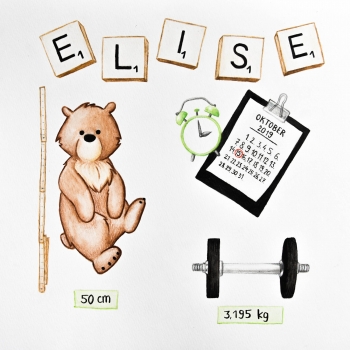 Geboortekaartje Elise (2019)